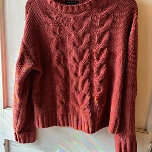 American Eagle Outfitters Cable Knit Sweater - Deep Red